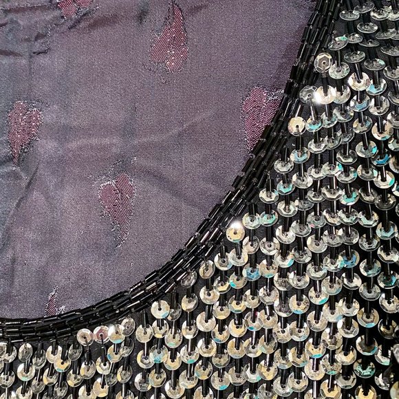 Vintage Leather High Waist Skirt and Tank with Sequins - 2 Piece Set - Size MD - Picture 5 of 16